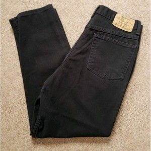 Vintage Eddie Bauer Classic Fit USA Made Black Jeans Women's Petite Sz 12